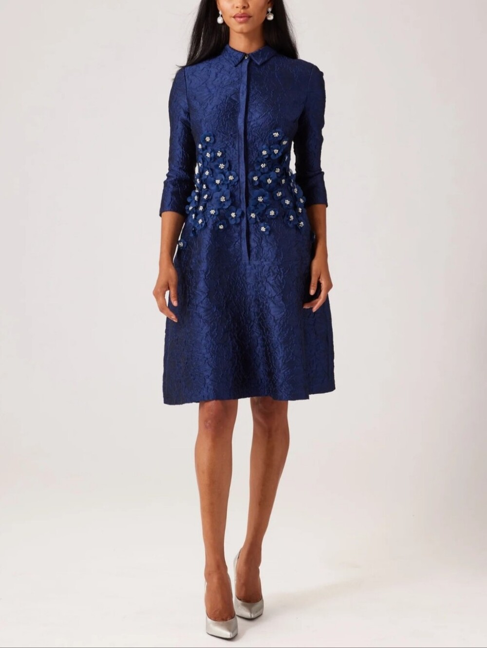 Rickie Freeman for Teri Jon Jewel Appliques Shirt Dress